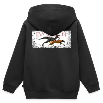 Evolution Comic Dog - Kids Premium Organic Zip-up Hoodie - black - Back - AI Model Kid Male (0cm)