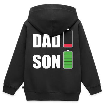 DAD & SON - Sweat Premium à capuche zippé enfant bio - noir - Dos - AI Model Kid Male (0cm)