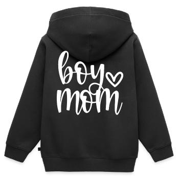 Garçon Maman - Garçon Maman Maman De Garçons Coeur Amour - Sweat Premium à capuche zippé enfant bio - noir - Dos - AI Model Kid Male (0cm)