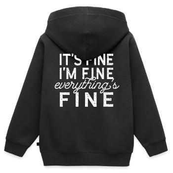 It's Fine I'm Fine Everything's Fine Vintage - Kids Premium Organic Zip-up Hoodie - black - Back - AI Model Kid Male (0cm)