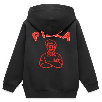 Pizza Pizzaiolo Streetfood Kebab Style - Kinder Premium Organic Zip Hoodie - Schwarz - Hinten - AI Model Kid Male (0cm)