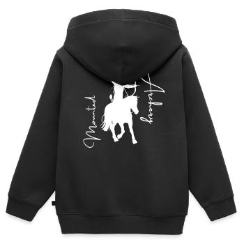 Mounted archer white - Kids Premium Organic Zip-up Hoodie - black - Back - AI Model Kid Male (0cm)