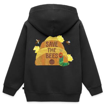 Die Kleine Raupe Nimmersatt Save The Bees - Kinder Premium Organic Zip Hoodie - Schwarz - Hinten - AI Model Kid Male (0cm)