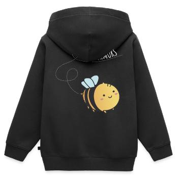 Plüschmors- lustiges Norddeutsches Hummel T-Shirt - Kinder Premium Organic Zip Hoodie - Schwarz - Hinten - AI Model Kid Male (0cm)