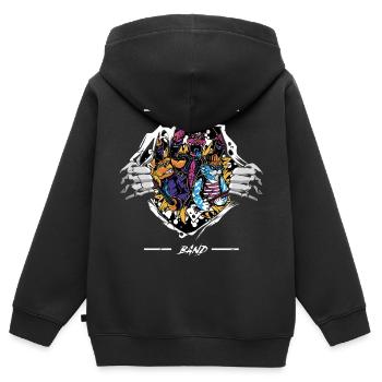 Rock Band - Kids Premium Organic Zip-up Hoodie - black - Back - AI Model Kid Male (0cm)