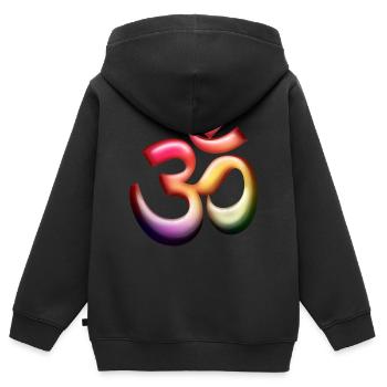 Om / Aum Symbol 3D bunt - Kinder Premium Organic Zip Hoodie - Schwarz - Hinten - AI Model Kid Male (0cm)