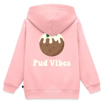 Pud Vibes - Kinder Premium Organic Zip Hoodie - Rosa - Hinten - AI Model Kid Female (0cm)