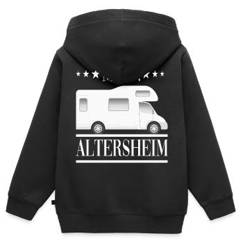 Camping Wohnmobil Altersheim Reisen Wohnwagen - Kinder Premium Organic Zip Hoodie - Schwarz - Hinten - AI Model Kid Male (0cm)
