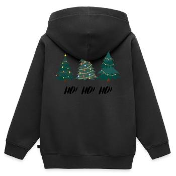 HOHOHO Weihnachtsbaum - Kinder Premium Organic Zip Hoodie - Schwarz - Hinten - AI Model Kid Male (0cm)