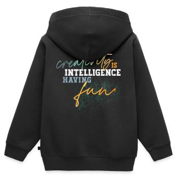 Creativity intelligence - Kinder Premium Organic Zip Hoodie - Schwarz - Hinten - AI Model Kid Male (0cm)