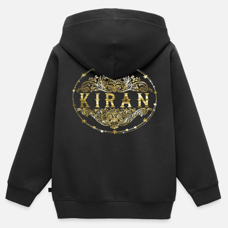 Kiran - Sweat Premium à capuche zippé enfant bio - noir