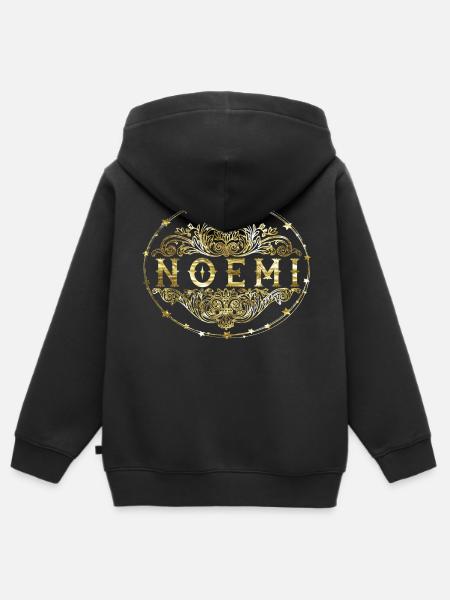 Noemi - Kinder Premium Organic Zip Hoodie - Schwarz