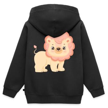 Löwe Familie Mutter Baby T-Shirt - Kinder Premium Organic Zip Hoodie - Schwarz - Hinten - AI Model Kid Male (0cm)