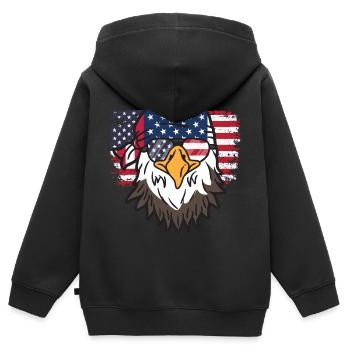 4th of July Independence Day USA Patriotic America - Kinder Premium Organic Zip Hoodie - Schwarz - Hinten - AI Model Kid Male (0cm)
