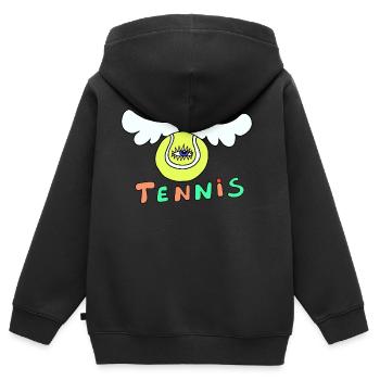 Tennisball - Kinder Premium Organic Zip Hoodie - Schwarz - Hinten - AI Model Kid Male (0cm)