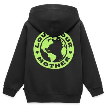 Love Your Mother - Kinder Premium Organic Zip Hoodie - Schwarz - Hinten - AI Model Kid Male (0cm)