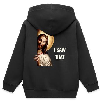 Jesus Freak Jesus Christus Meme Christlich Bibel - Kinder Premium Organic Zip Hoodie - Schwarz - Hinten - AI Model Kid Male (0cm)