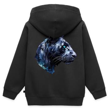 Panther - Kinder Premium Organic Zip Hoodie - Schwarz - Hinten - AI Model Kid Male (0cm)