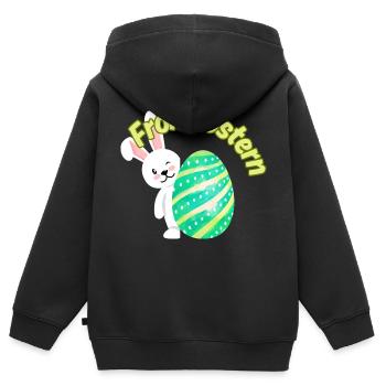 Frohe Ostern - Kinder Premium Organic Zip Hoodie - Schwarz - Hinten - AI Model Kid Male (0cm)