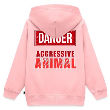 Aggressive Animal - Kinder Premium Organic Zip Hoodie - Rosa - Hinten - AI Model Kid Female (0cm)