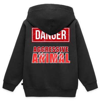 Aggressive Animal - Kinder Premium Organic Zip Hoodie - Schwarz - Hinten - AI Model Kid Male (0cm)