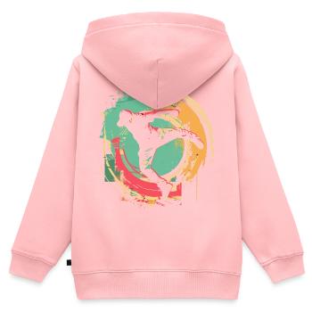 B-Boy à l’ancienne - Sweat Premium à capuche zippé enfant bio - rose - Dos - AI Model Kid Female (0cm)