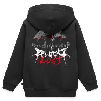 Meute de loups Soif de sang - Sweat Premium à capuche zippé enfant bio - noir - Dos - AI Model Kid Male (0cm)