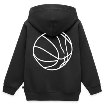 Basketball Skizze - Kinder Premium Organic Zip Hoodie - Schwarz - Hinten - AI Model Kid Male (0cm)