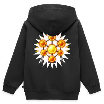 ATOMIC FUSION - Bellegique - Sweat Premium à capuche zippé enfant bio - noir - Dos - AI Model Kid Male (0cm)