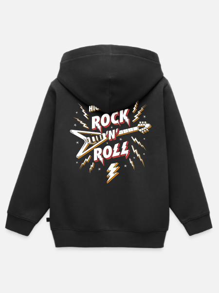 Hochspannungs-Rock'n'Roll-Gitarre - Kinder Premium Organic Zip Hoodie - Schwarz