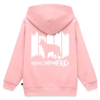German Shepherd - Kinder Premium Organic Zip Hoodie - Rosa - Hinten - AI Model Kid Female (0cm)