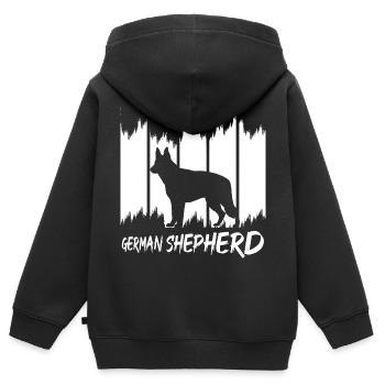 German Shepherd - Kinder Premium Organic Zip Hoodie - Schwarz - Hinten - AI Model Kid Male (0cm)