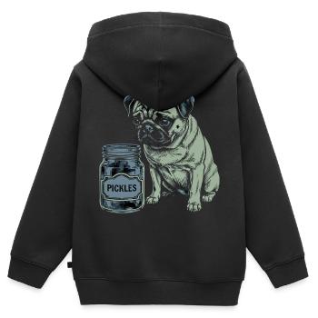 Hundefreund Design – Herz für Vierbeiner - Kinder Premium Organic Zip Hoodie - Schwarz - Hinten - AI Model Kid Male (0cm)