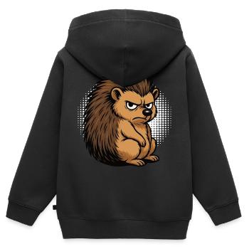 Hérisson Hérisson Amoureux des hérissons Propriétaire de hérisson Gardien de hérissons Stinger - Sweat Premium à capuche zippé enfant bio - noir - Dos - AI Model Kid Male (0cm)