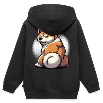 Akita Akita propriétaire Akitas Akita amoureux Akitafan - Sweat Premium à capuche zippé enfant bio - noir - Dos - AI Model Kid Male (0cm)