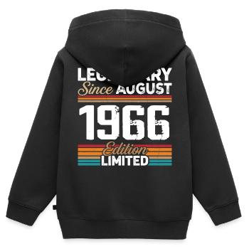 Legendary Since August 1966 Vintage Retro - Kids Premium Organic Zip-up Hoodie - black - Back - AI Model Kid Male (0cm)
