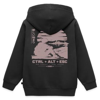 Neue Horizonte: CTRL ALT ESC Retro-Szene - Kinder Premium Organic Zip Hoodie - Schwarz - Hinten - AI Model Kid Male (0cm)