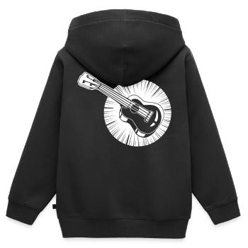 Gitarre Partnershirt - Baby Ukulele - Kinder Premium Organic Zip Hoodie - Schwarz - Hinten - AI Model Kid Male (0cm)