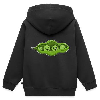 haricots verts - Sweat Premium à capuche zippé enfant bio - noir - Dos - AI Model Kid Male (0cm)