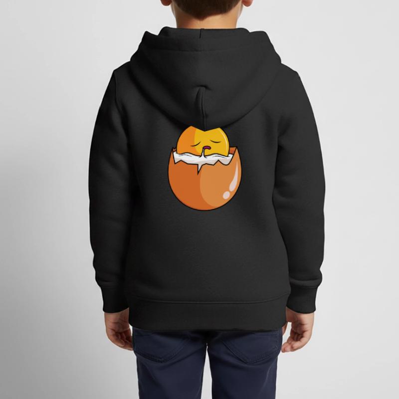 Sleepy Egg Sweet Funny Egg Scrambled Eggs Fried Egg Kids Premium Organic Zip-up Hoodie