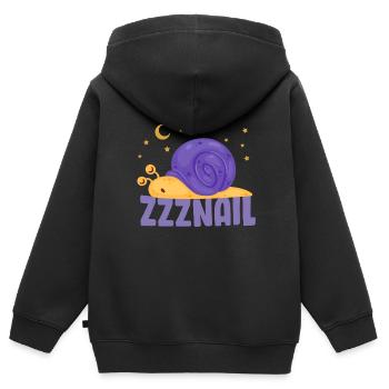 Schlafende Schneckke ZZZSnail (Snail) - Kinder Premium Organic Zip Hoodie - Schwarz - Hinten - AI Model Kid Male (0cm)