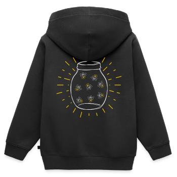 Süße Glühwürmchen im Glas - Kinder Premium Organic Zip Hoodie - Schwarz - Hinten - AI Model Kid Male (0cm)