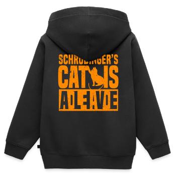 Schrödinger's Katze lebt stirbt lebendig oder tot - Kinder Premium Organic Zip Hoodie - Schwarz - Hinten - AI Model Kid Male (0cm)