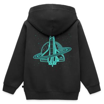 Space Shuttle Space Saturn Planet Moon Space - Kids Premium Organic Zip-up Hoodie - black - Back - AI Model Kid Male (0cm)