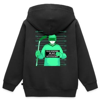 Patin de hockey sur glace - Sweat Premium à capuche zippé enfant bio - noir - Dos - AI Model Kid Male (0cm)
