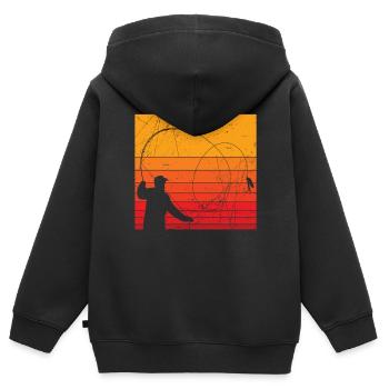 Fliegen Angler Fischer Fliegenangler Geschenk - Kinder Premium Organic Zip Hoodie - Schwarz - Hinten - AI Model Kid Male (0cm)