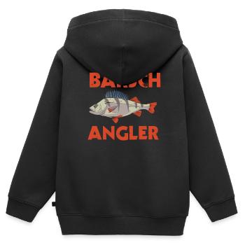 Barsch Angeler Raubfisch Spinnangler Twister - Kinder Premium Organic Zip Hoodie - Schwarz - Hinten - AI Model Kid Male (0cm)