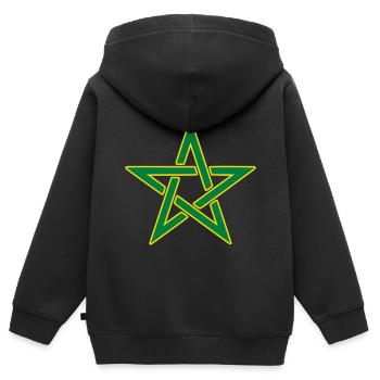 Der marokkanische Star - Kinder Premium Organic Zip Hoodie - Schwarz - Hinten - AI Model Kid Male (0cm)