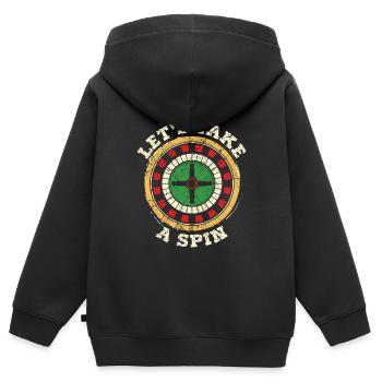 Lets take spin croupier roulette casino gift - Kids Premium Organic Zip-up Hoodie - black - Back - AI Model Kid Male (0cm)