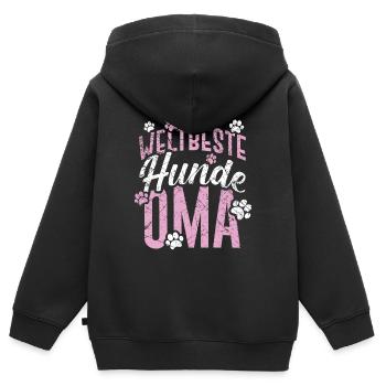 Hundebesitzer Weltbeste Hunde Oma Hundebesitzer - Kinder Premium Organic Zip Hoodie - Schwarz - Hinten - AI Model Kid Male (0cm)